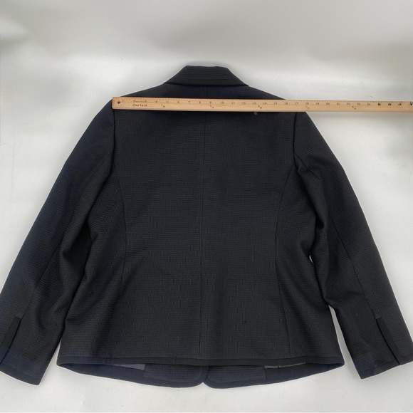 Evan-Picone Blazer Suit Jacket 16 Womens Black Waffle Texture 3 Button Career - Picture 5 of 12